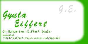 gyula eiffert business card